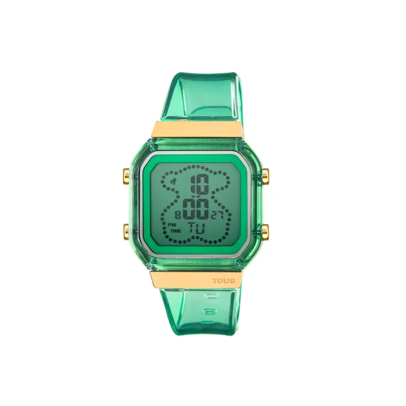RELOJ TOUS DIGITAL DE POLICARBONATO MENTA Y ACERO IPG DORADO DBEAR FRESH 3000133000
