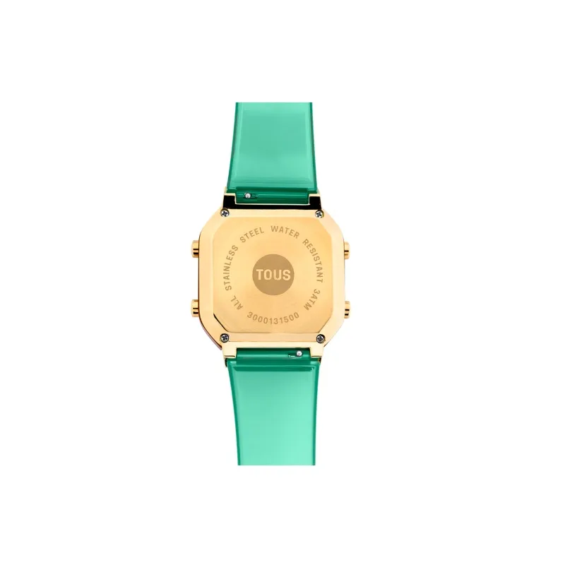 RELOJ TOUS DIGITAL DE POLICARBONATO MENTA Y ACERO IPG DORADO DBEAR FRESH 3000133000