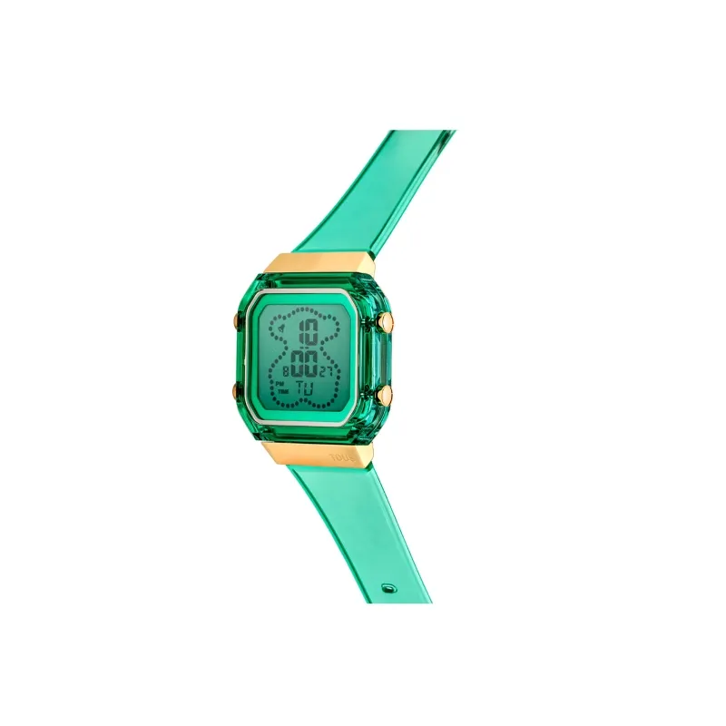 RELOJ TOUS DIGITAL DE POLICARBONATO MENTA Y ACERO IPG DORADO DBEAR FRESH 3000133000