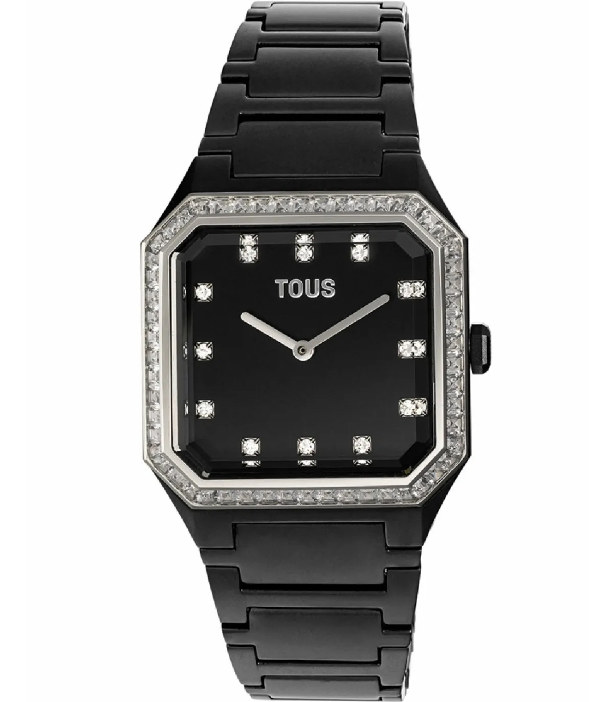 RELOJ TOUS KARAT SQUARED ANALóGICO MUJER CON BRAZALETE DE ALUMINIO NEGRO Y CIRCONITAS  300358052
