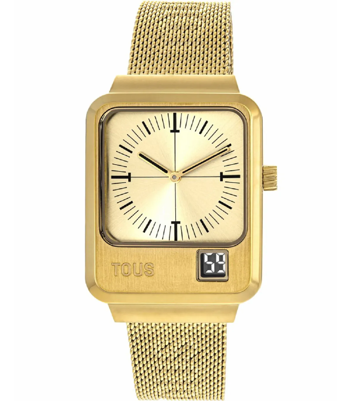 RELOJ TOUS MARS UNISEX ANALóGICO Y DIGITAL BRAZALETE DE ACERO IP DORADO  300358011