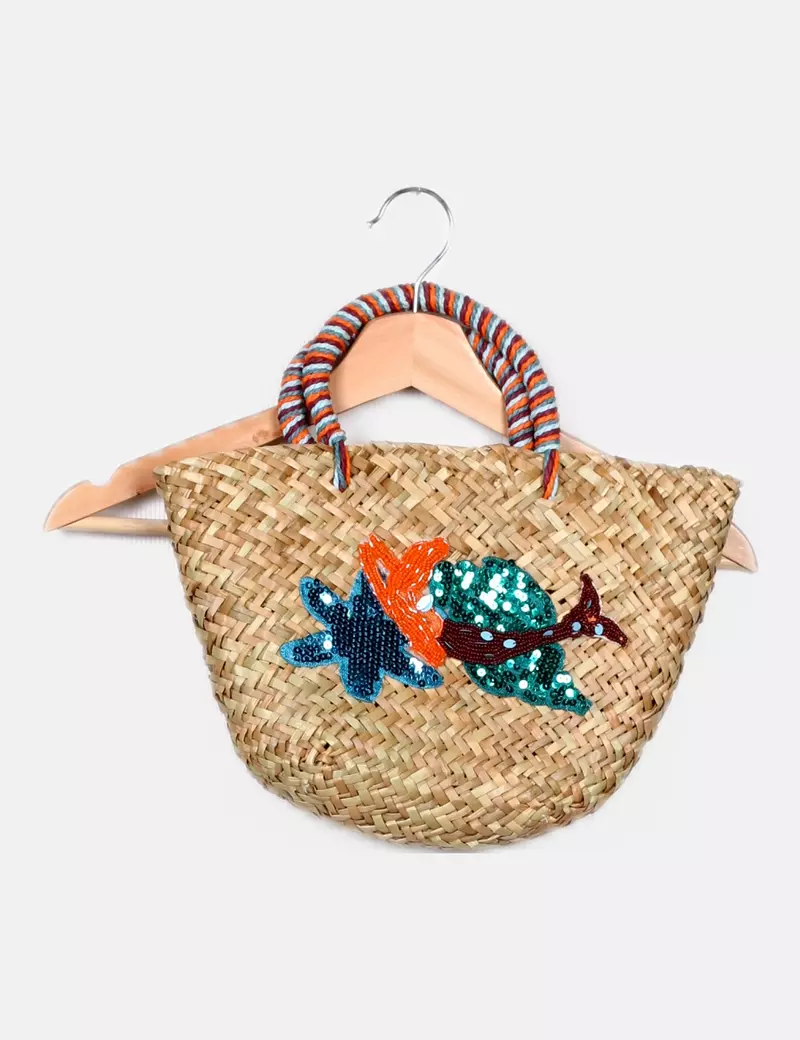 RP Bolso mimbre estampado
