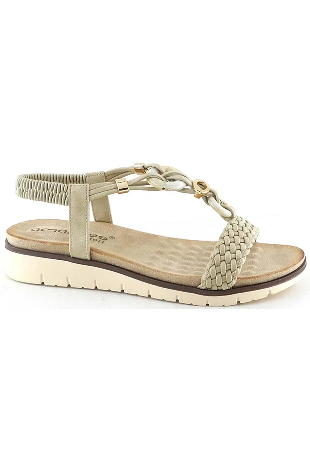 sandalia Mujer Amarpies abz26670 beige