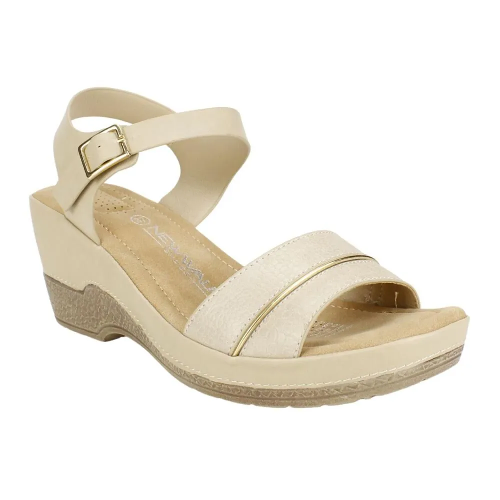 Sandalia Mujer New Walk Beige