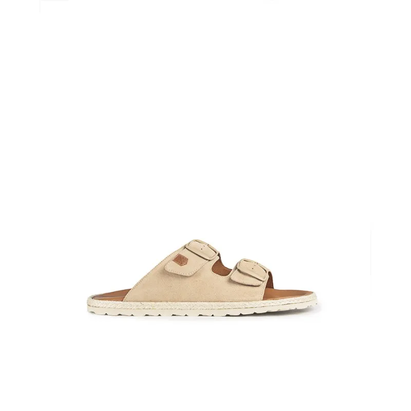 Sandalia Plana Icacos Serraje Beige