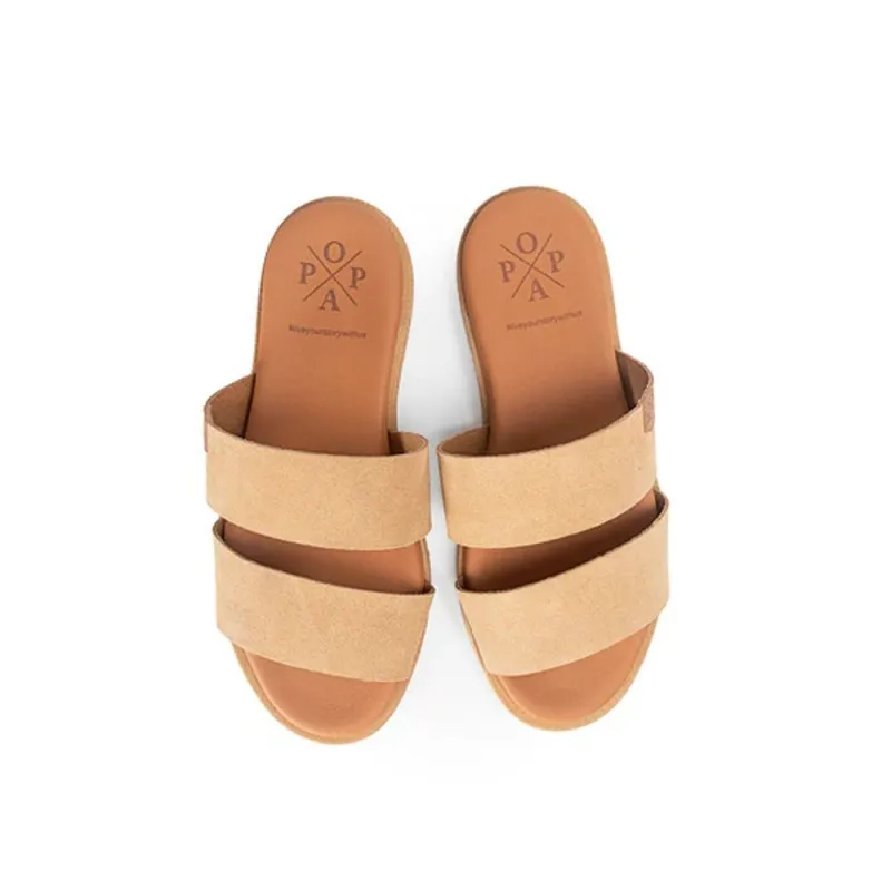 Sandalia Plana Portil Serraje Beige