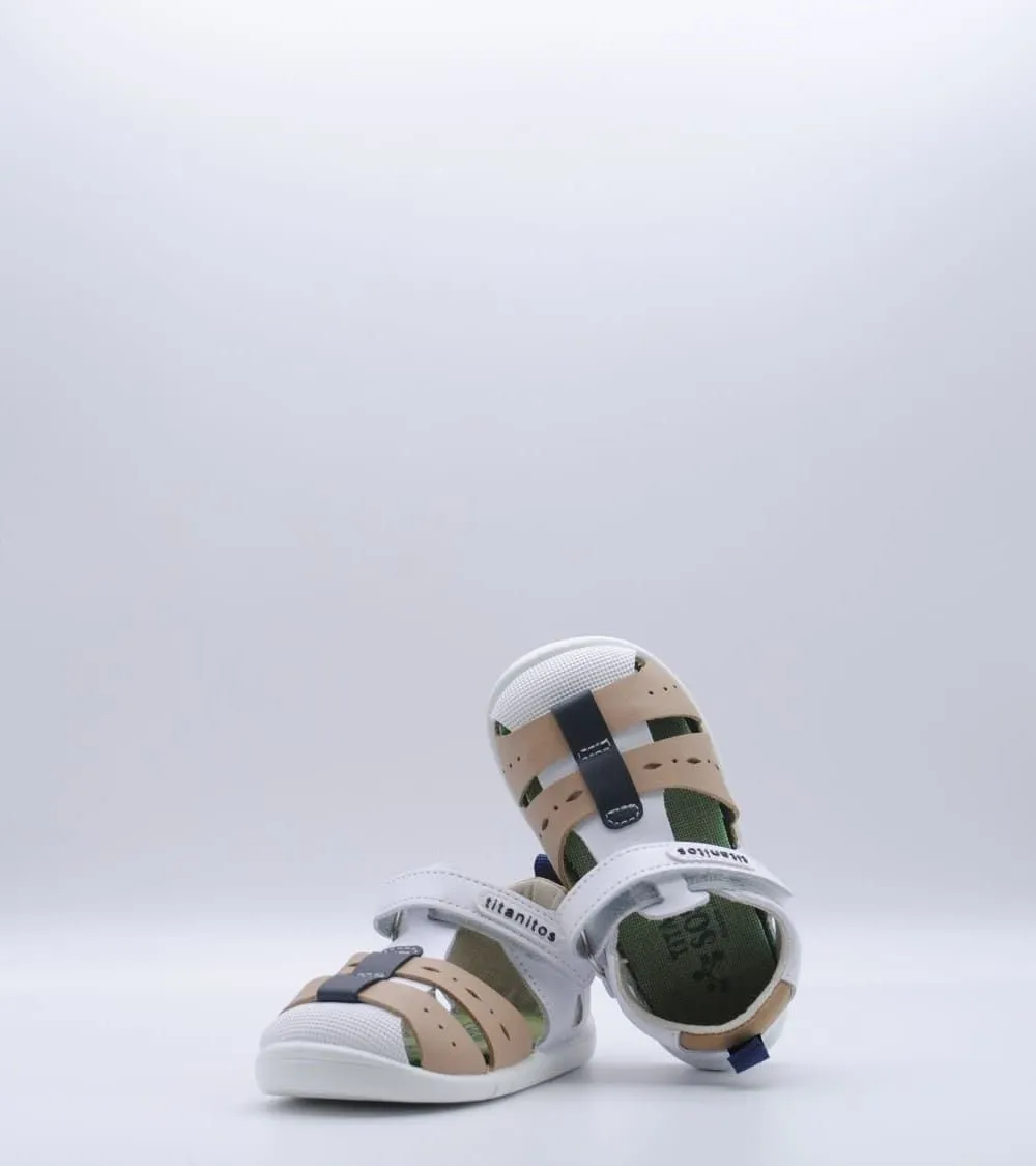 SANDALIA TITANITOS EVO BLANCO Y TAUPE