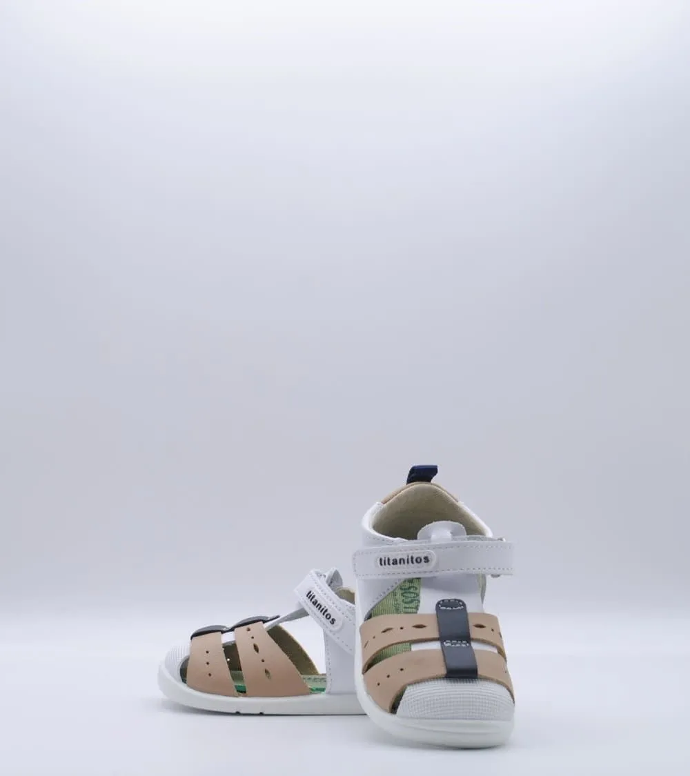 SANDALIA TITANITOS EVO BLANCO Y TAUPE