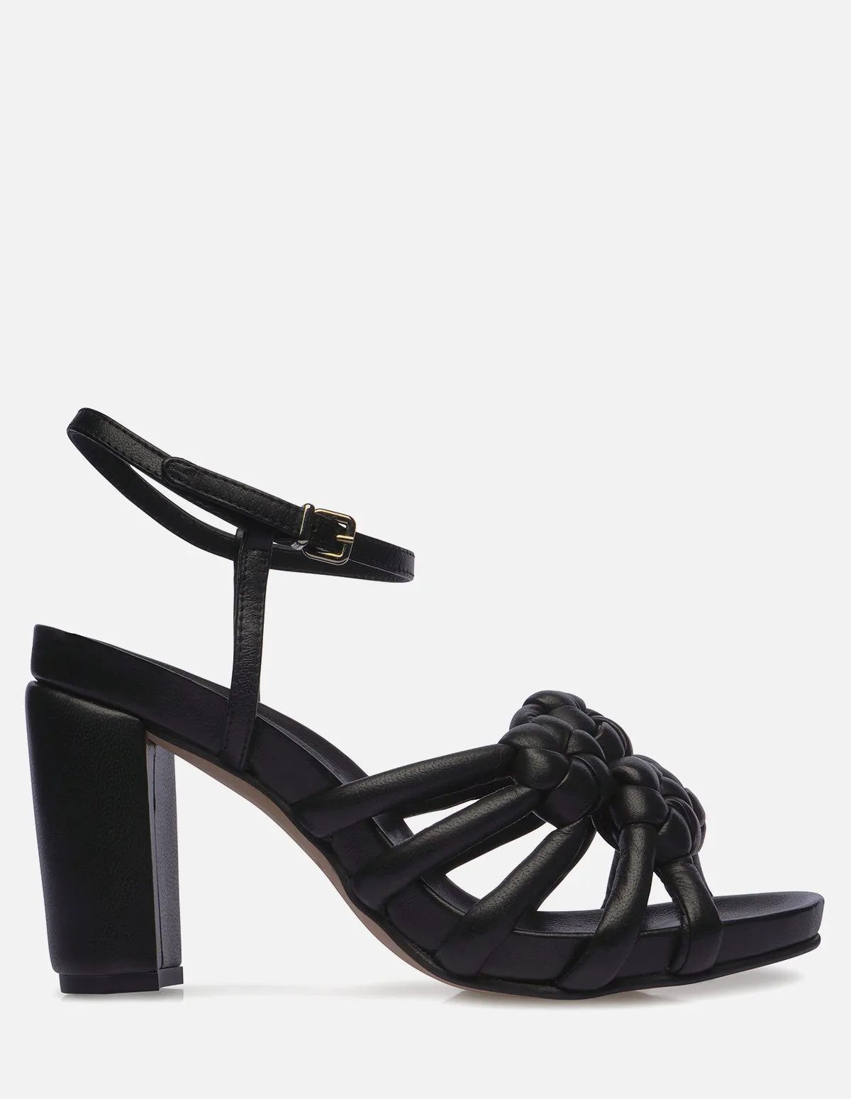 Sandalia Tubular de Nudos en Piel Napa
