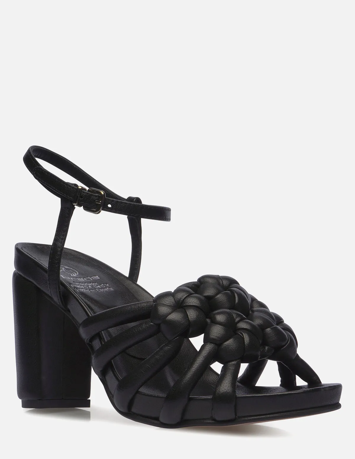Sandalia Tubular de Nudos en Piel Napa