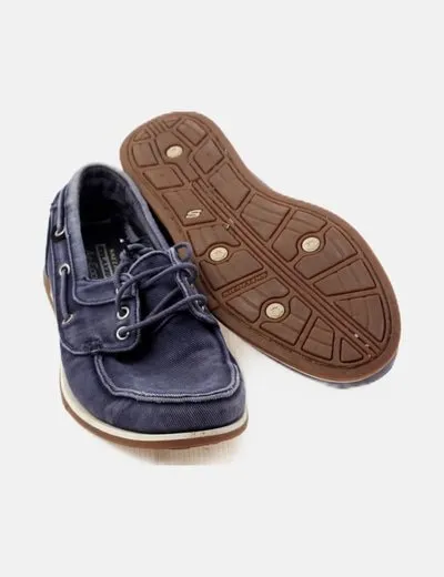 Skechers Zapatilla azul efecto denim combinada