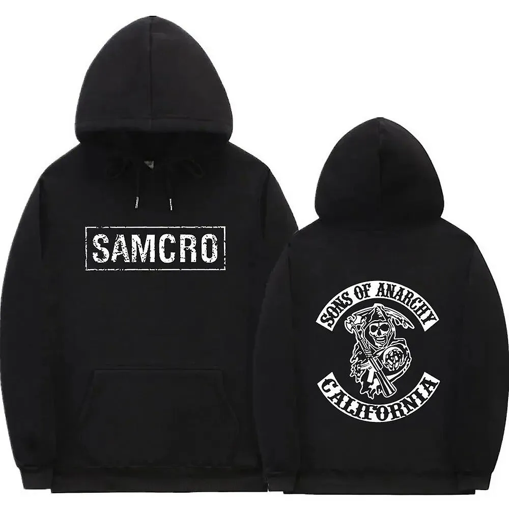Sons of Anarchy SAMCRO Sudadera con capucha con estampado de doble cara Sudadera con capucha para hombre Womnen Moda Diseño de m