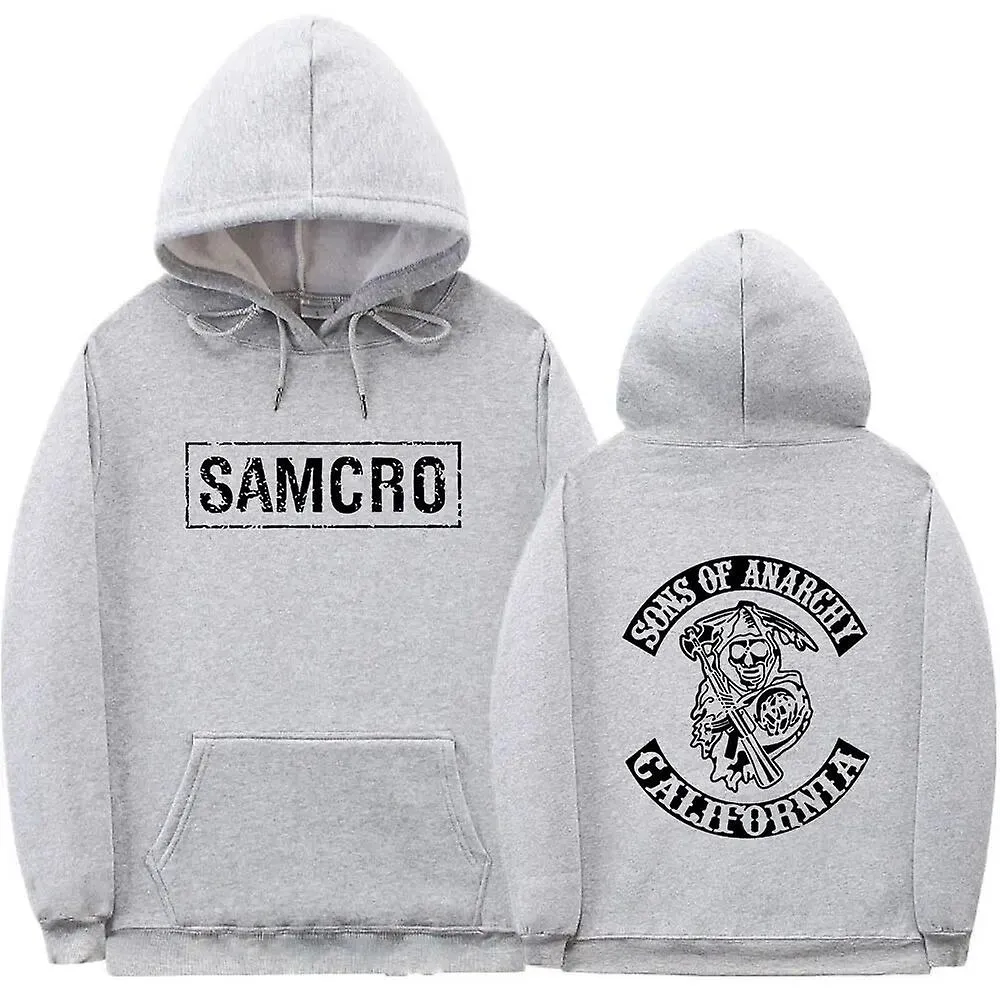 Sons of Anarchy SAMCRO Sudadera con capucha con estampado de doble cara Sudadera con capucha para hombre Womnen Moda Diseño de m
