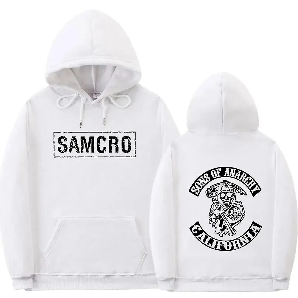 Sons of Anarchy SAMCRO Sudadera con capucha con estampado de doble cara Sudadera con capucha para hombre Womnen Moda Diseño de m