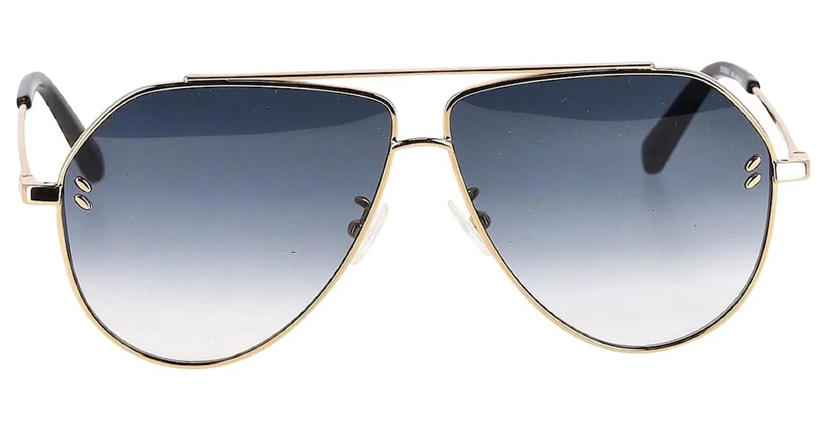 Stella Mc Cartney Stella McCartney SC0063Gafas de sol estilo aviador S en metal dorado con degradado 