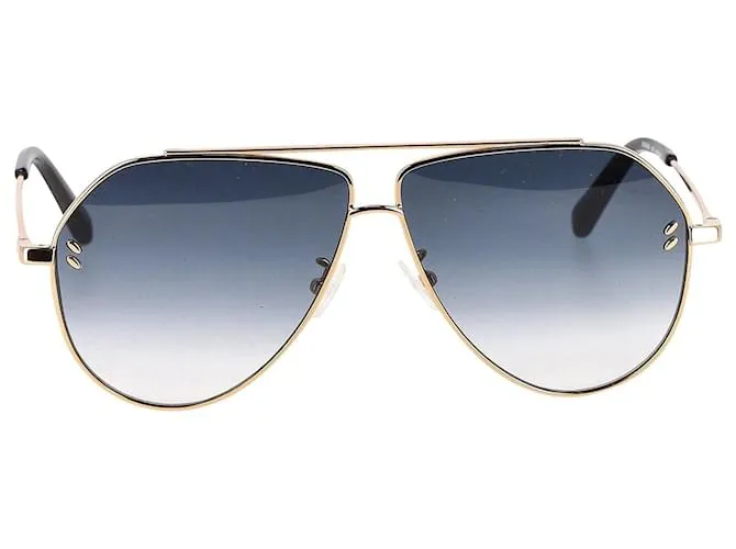 Stella Mc Cartney Stella McCartney SC0063Gafas de sol estilo aviador S en metal dorado con degradado 