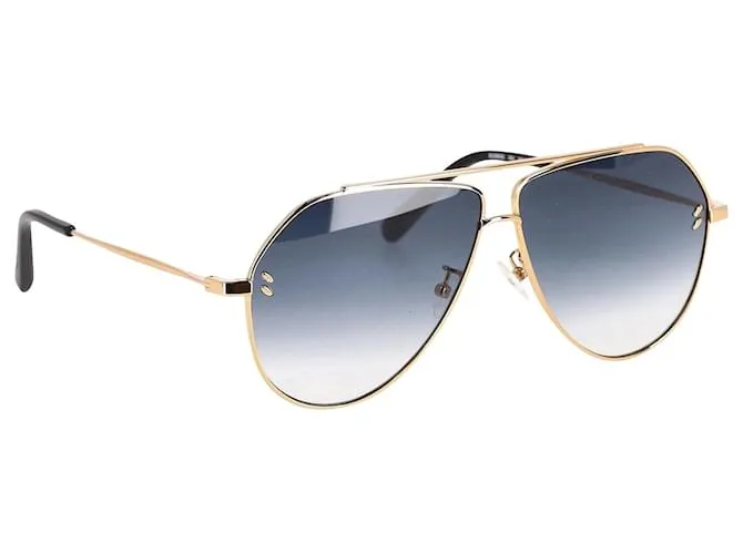 Stella Mc Cartney Stella McCartney SC0063Gafas de sol estilo aviador S en metal dorado con degradado 