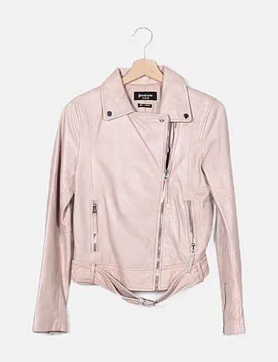 Stradivarius Chaqueta biker rosa