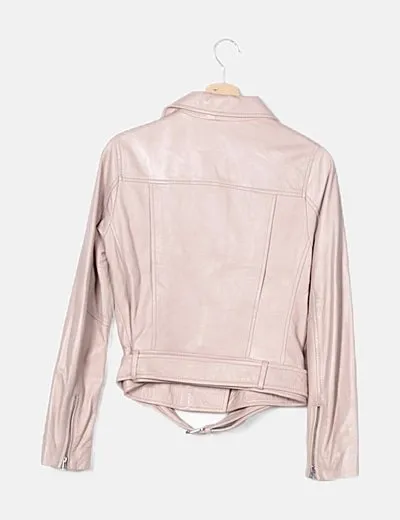 Stradivarius Chaqueta biker rosa