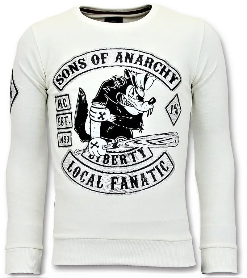 SUDADERA PIEDRAS   SONS OF ANARCHY  BLANCO