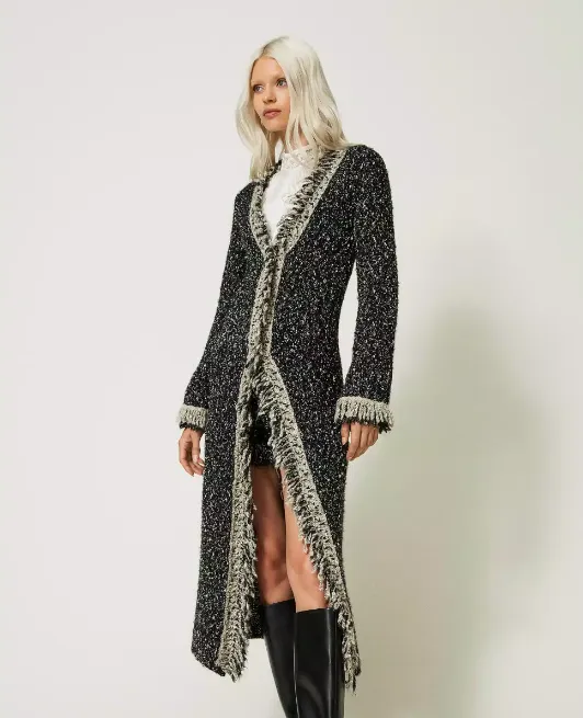 Twinset maxicárdigan de tejido bouclé