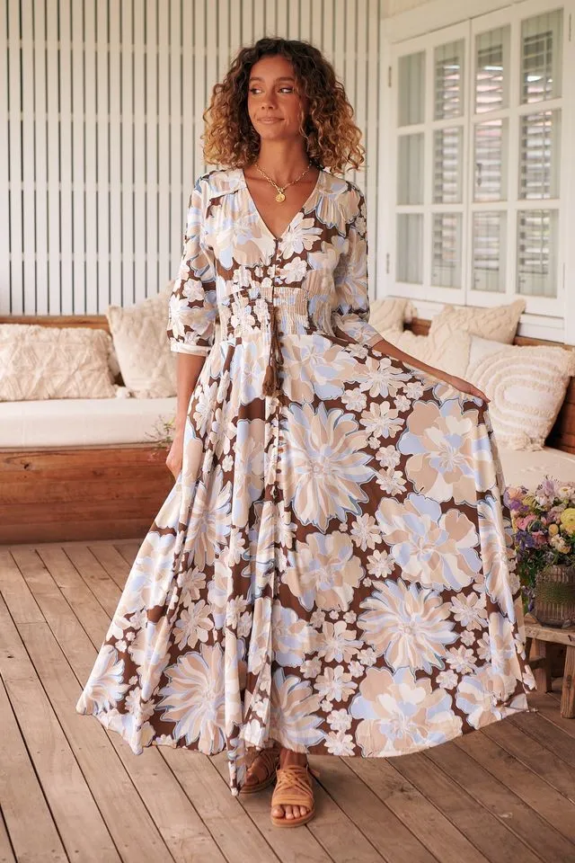 Vestido largo Calypso Blue
