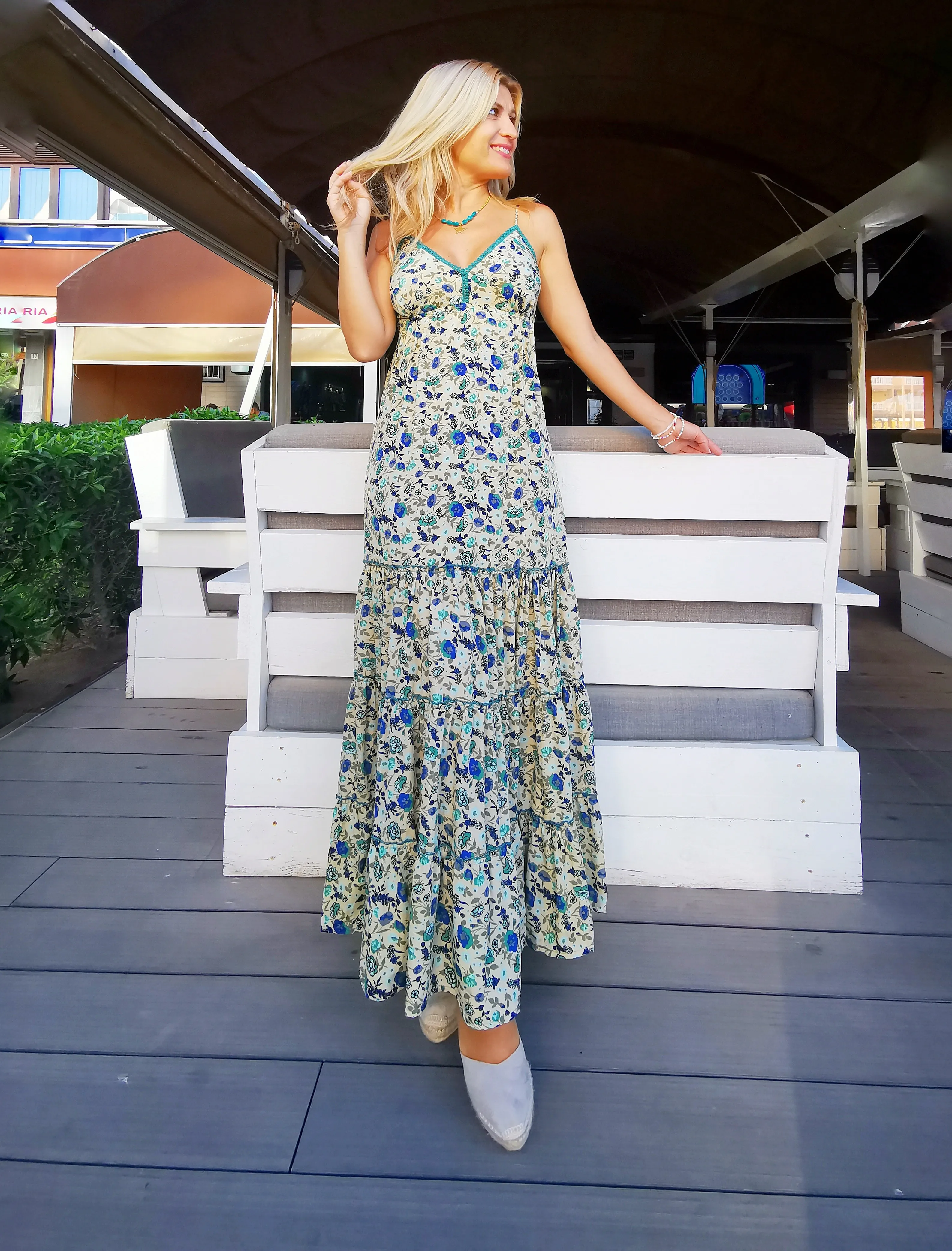 Vestido seda verde