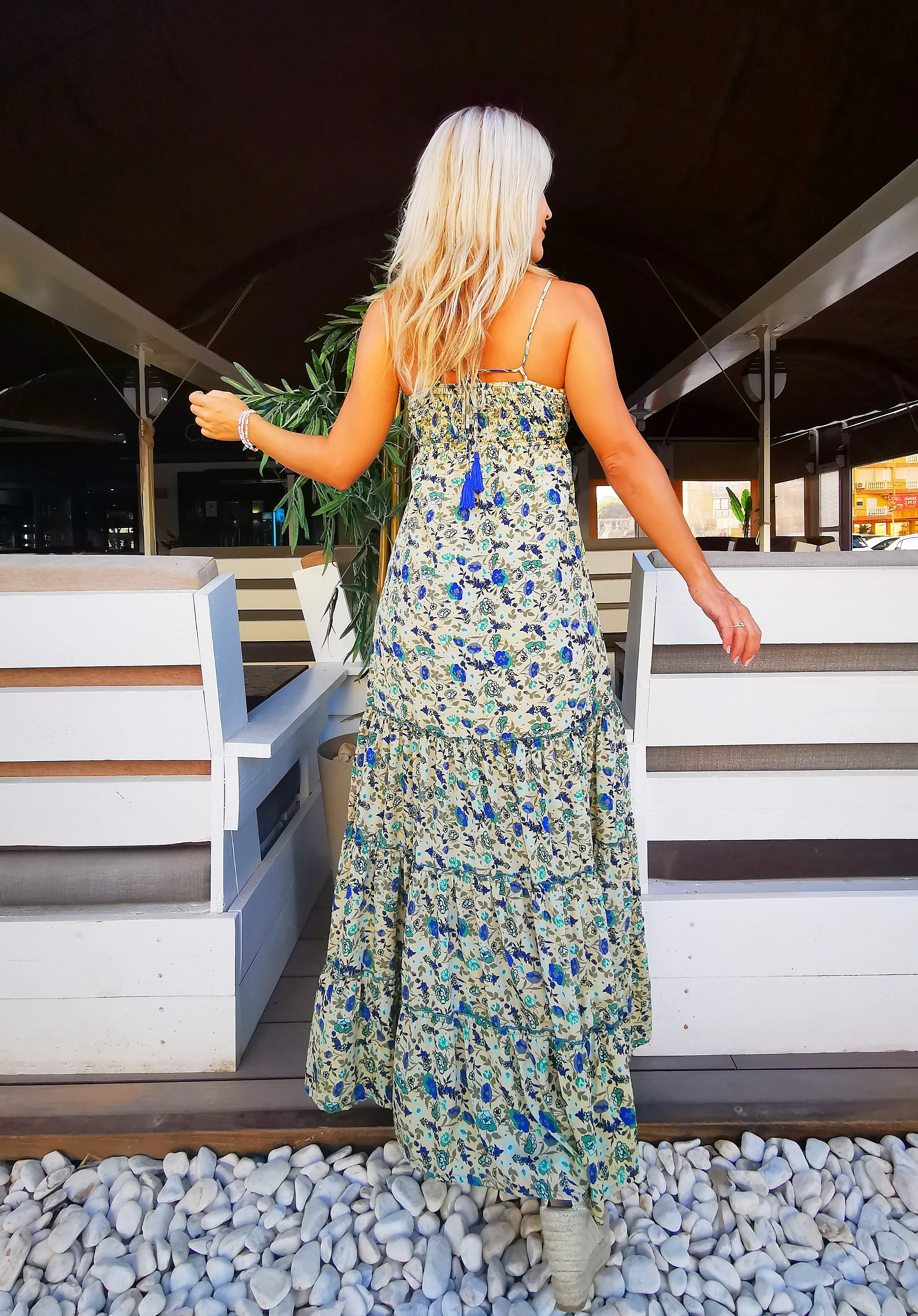 Vestido seda verde