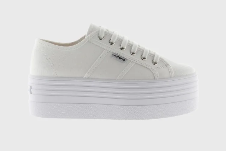victoria Barcelona Doble Plataforma blanca, zapatillas 105101