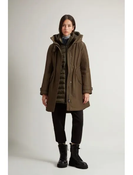 WOOLRICH Anorak Authentic 3 In 1 Mujer Dark Green