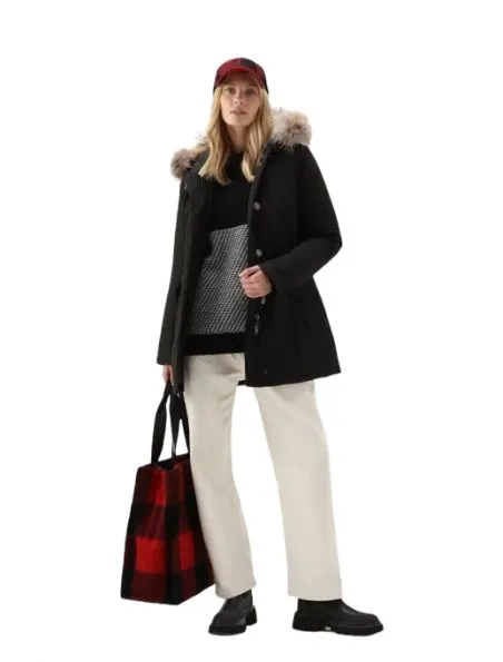 WOOLRICH Anorak Luxury Arctic Raccoon Mujer Black