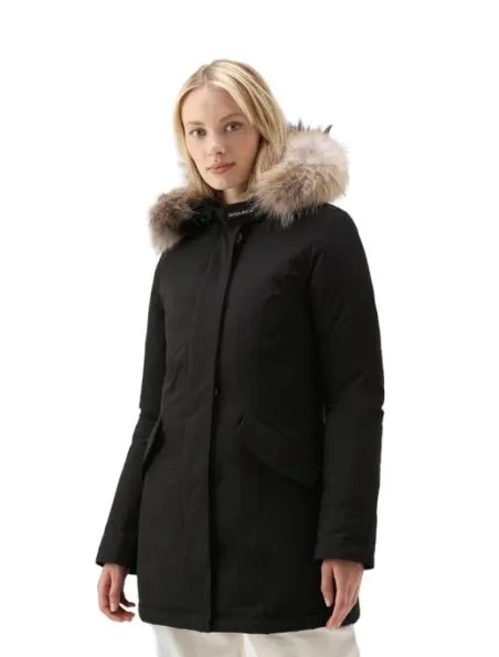 WOOLRICH Anorak Luxury Arctic Raccoon Mujer Black