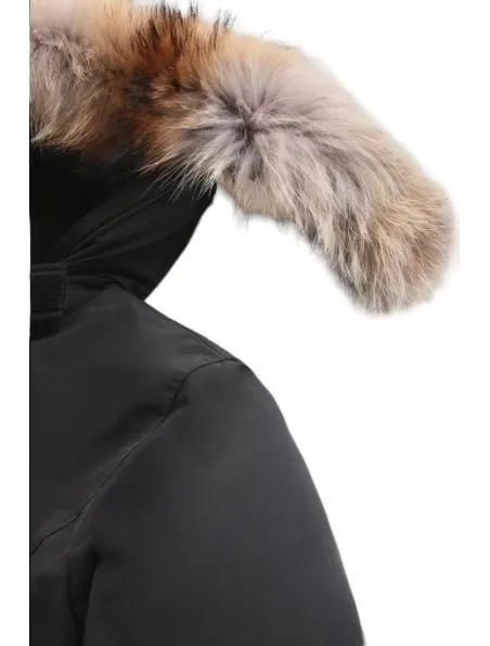 WOOLRICH Anorak Luxury Arctic Raccoon Mujer Black