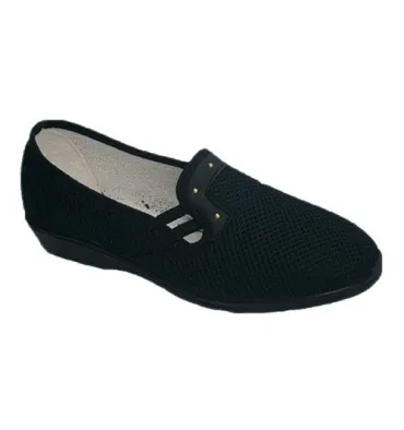 Zapatilla tela de rejilla con cuña media Soca en azul marino