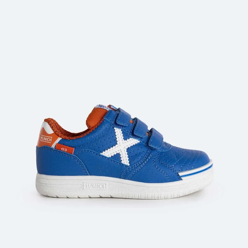 ZAPATILLAS MUNICH G3 JUNIOR VELCRO AZUL