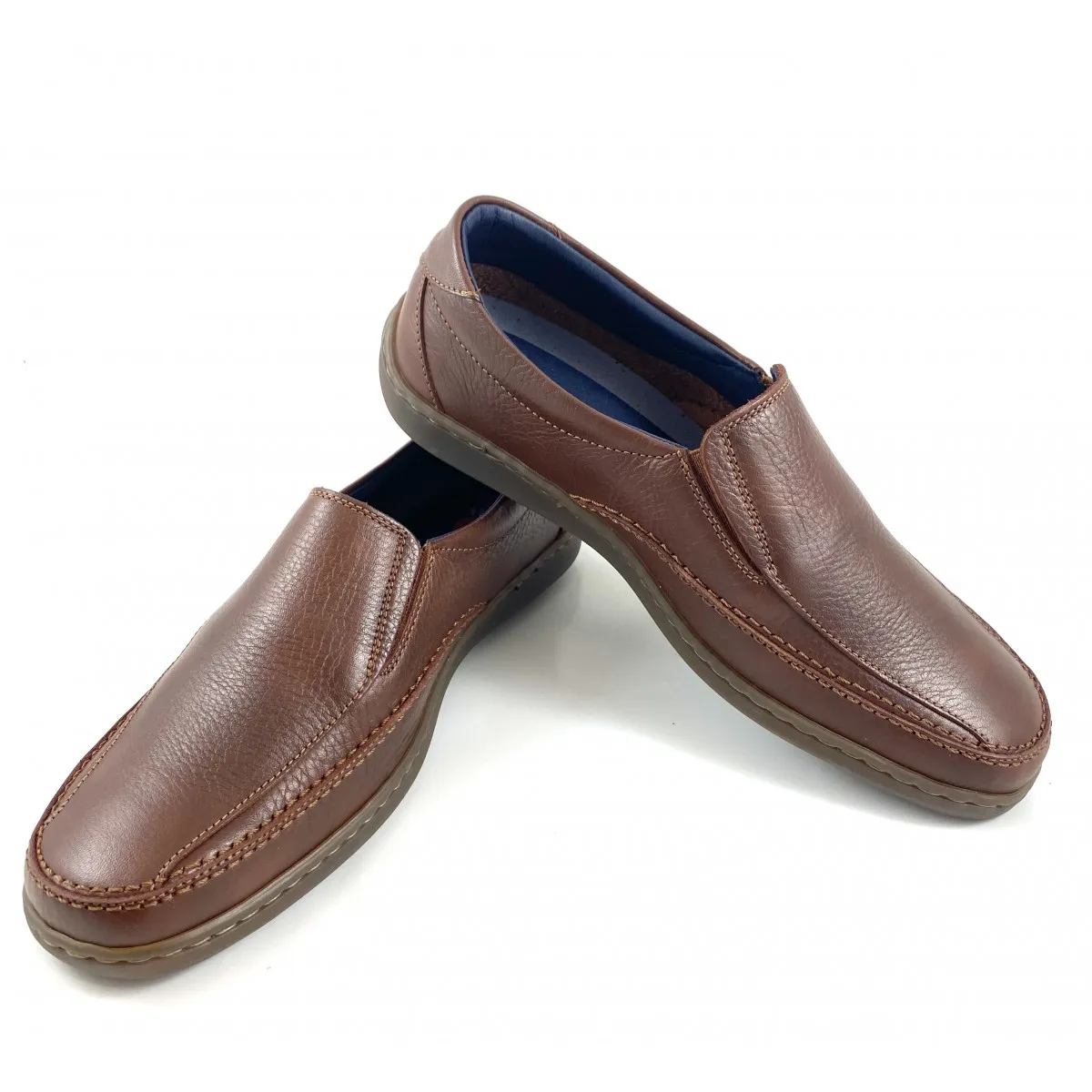 Zapato Notton mocasín piel hombre, marrón y negro N597
