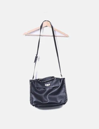 Zara Bolso negro costuras