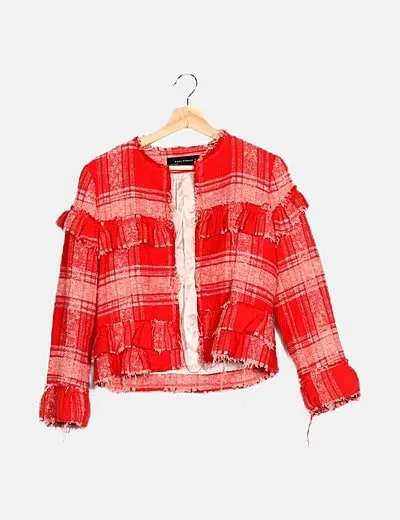 Zara Chaqueta bicolor texturizada